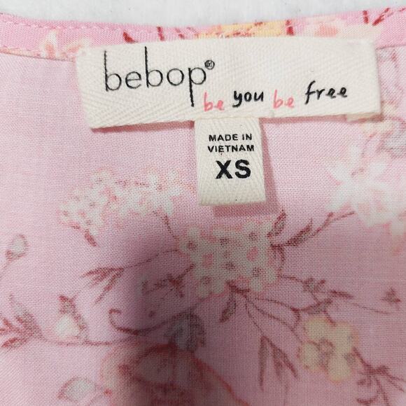 BEBPOP XS juniors pink floral short sleeve cutout romper NWT B126 - Picture 6 of 10